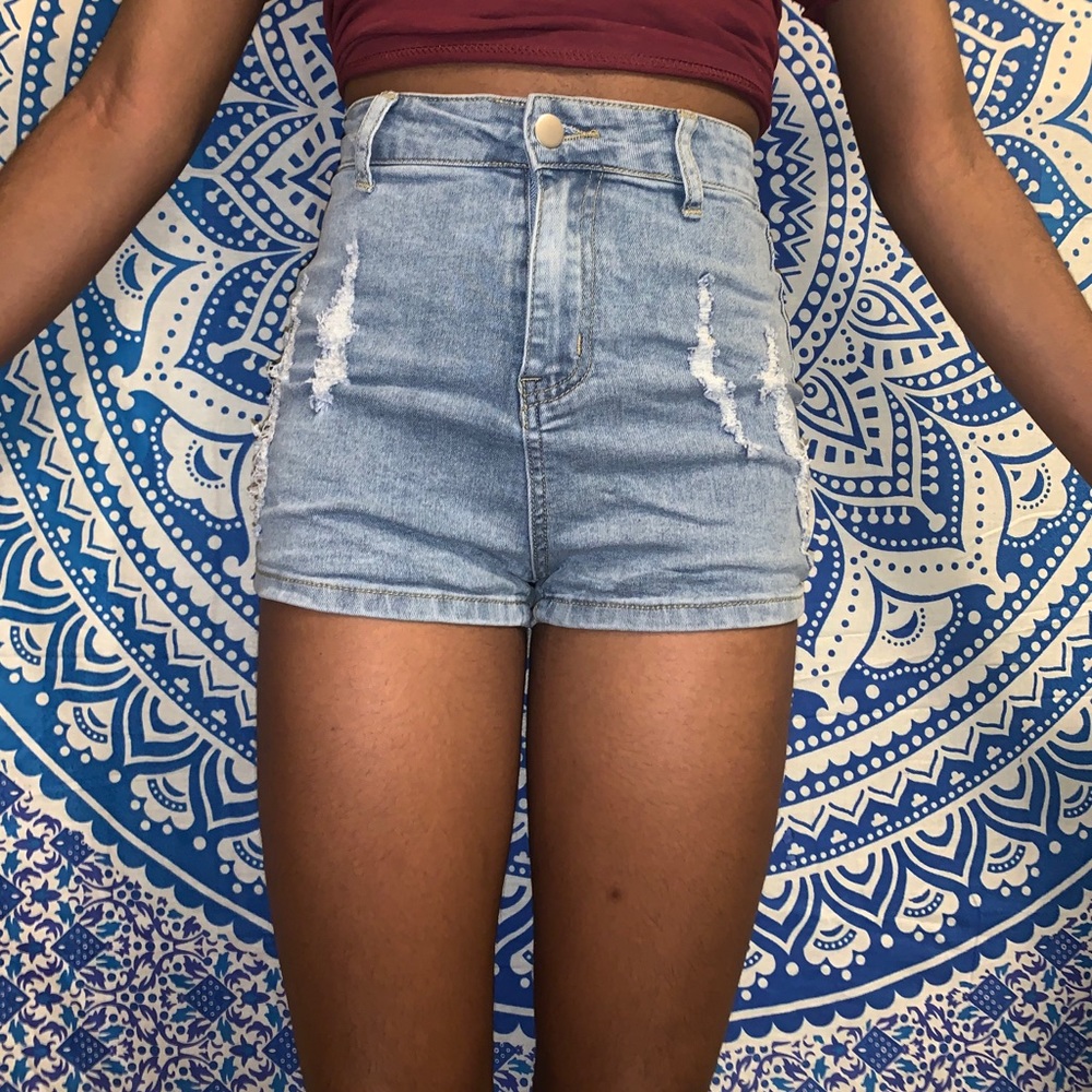 PLT distressed shorts